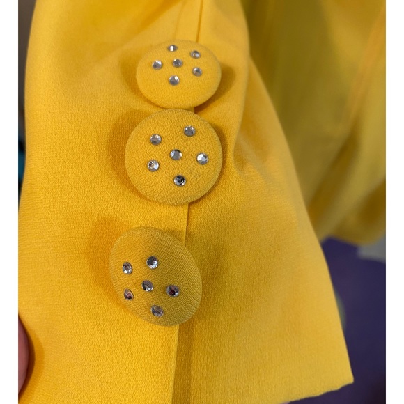 Malina’s Bright Yellow Jacket With Rhinestones - Picture 4 of 9